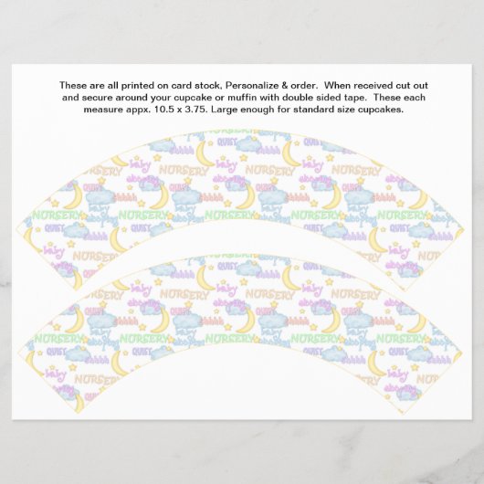 2 Kinderzimmer Baby Personalisiert Cupcake Wrapper Flyer (Vorne)