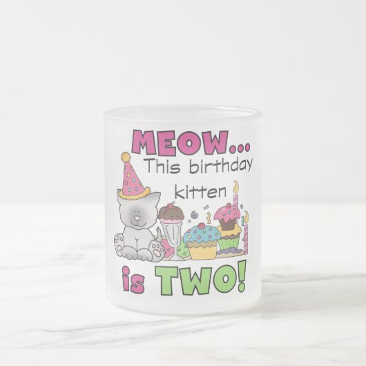2. Kitten Geburtstagsgeschenke und Geschenke Mattglastasse (Mittel)