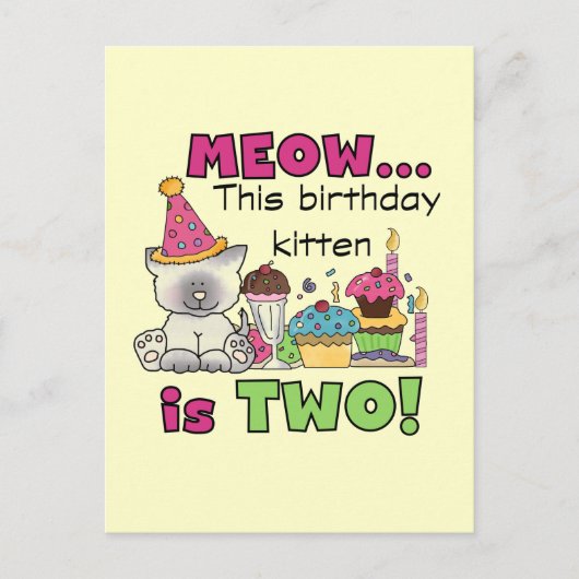 2. Kitten Geburtstagsgeschenke und Geschenke Postkarte (Vorderseite)