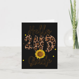 2. Klasse 1 Schullehrer Leopard Print Karte