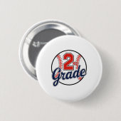 2. Klasse Baseball Zurück zur Schule Baseballspiel Button (Vorne & Hinten)