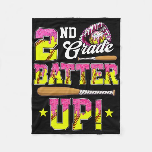 2. Klasse Butter Up Softll Eis Drip Ck Zur Schule Fleecedecke (Vorderseite)