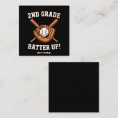2. Klasse Erster Tag Batter Up Baseball Schule (Vorne/Hinten)