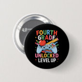 2. Klasse freigeschaltet Level Up Gamer Kids Junge Button (Vorne & Hinten)