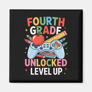 2. Klasse freigeschaltet Level Up Gamer Kids Junge Magnet