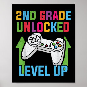 2. Klasse freigeschaltet Level Up Videospieler Jun Poster