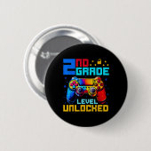 2. Klasse freigeschalteter Gamer Erster Schultag Button (Vorne & Hinten)