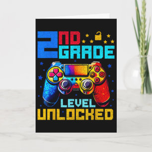 2. Klasse freigeschalteter Gamer erster Schultag Karte