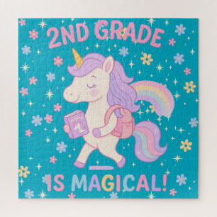 2. Klasse ist magisch zurück zur Schule Einhorn Puzzle