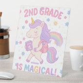 2. Klasse ist magisches Einhorn zurück zur Schule Sockelschild (In Situ)