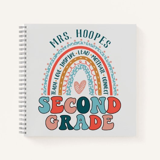 2. Klasse Lehrer Geschenk Hardcover Rainbow Spiral Notizblock (Vorderseite)