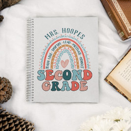 2. Klasse Lehrer Geschenk Hardcover Rainbow Spiral Notizblock