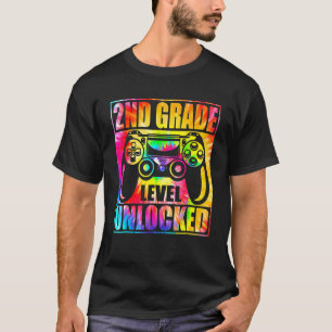 2. Klasse Level freigeschaltetes Videospiel Tie Dy T-Shirt