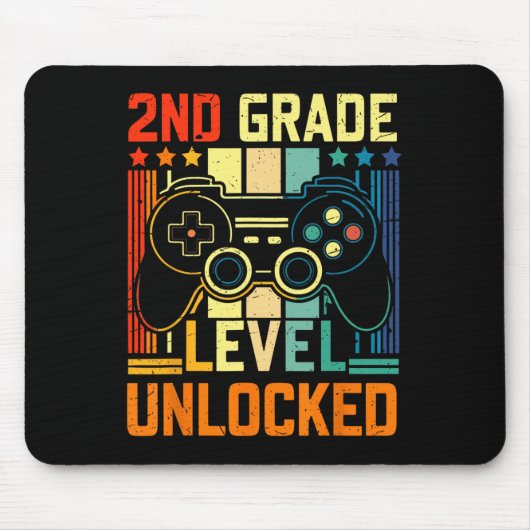 2. Klasse Level freigeschaltetes Videospiel Zurück Mousepad (Vorne)