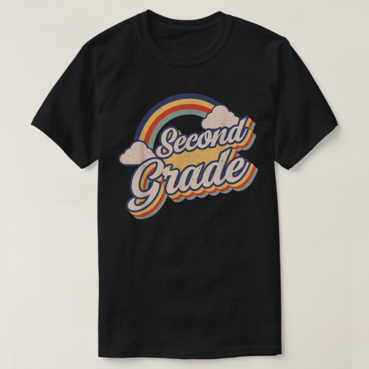 2. Klasse Retro Girls Boys Teacher Team 2. Gra T-Shirt (Design vorne)
