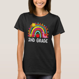 2. Klasse Sommer Regenbogen Kinder Lehrer Field Da T-Shirt