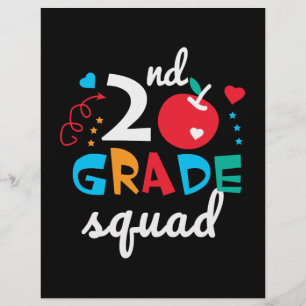 2. Klasse Squad Schule Geschenk Apfel Design Flyer