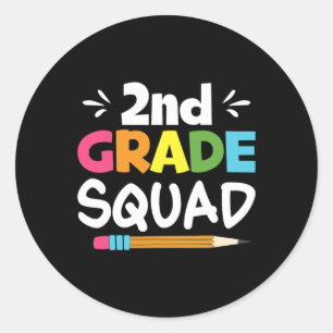 2. Klasse Squad Zweiter Lehrer Schüler Team Ck To Runder Aufkleber