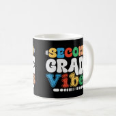 2. Klasse Vibes Funny Back To School Groovy Kaffeetasse (VorderseiteRechts)