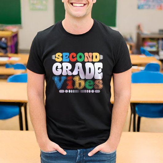 2. Klasse Vibes Funny Back To School Groovy T-Shirt