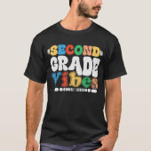 2. Klasse Vibes Funny Back To School Groovy T-Shirt (Vorderseite)