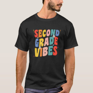 2. Klasse Zweite Klasse Vibes Retro Groovy Für Leh T-Shirt