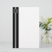 (2) Klassische Striptastaterie für Monogramm Briefpapier (Stehend Vorderseite)