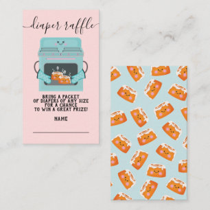 2 kleine Brötchen im Ofen Diaper Raffle Begleitkarte