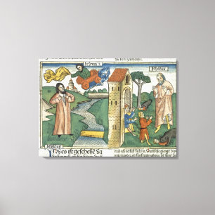 2 Könige 2 1-24 Elija steigt auf Himmel in einem Leinwanddruck