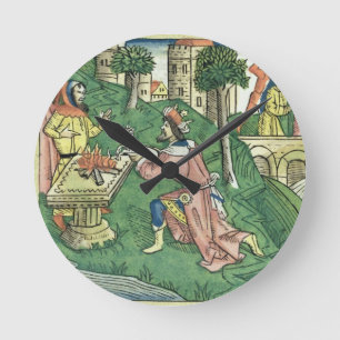 2 Königen 16 9-16 die Leute von Damaskus werden c Runde Wanduhr