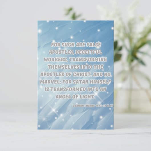 2 Korinthen 11:13-14 Bibelverse Pic Gruß Karte (Stehend Vorderseite)