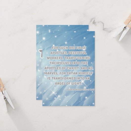 2 Korinthen 11:13-14 Bibelverse Pic Gruß Karte (Vorderseite/Rückseite Beispiel)