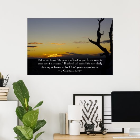 2 Korinthen 12:9 Poster (Heimbüro)