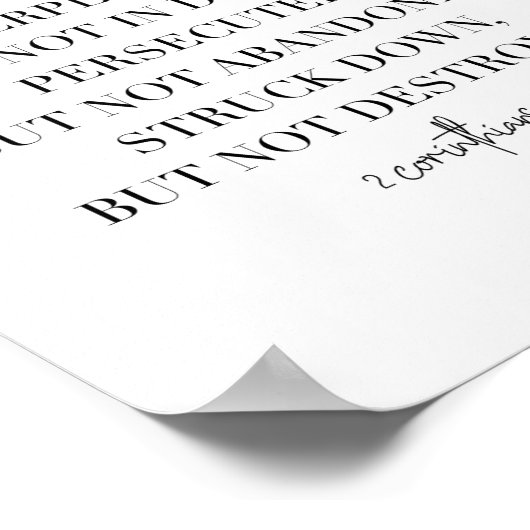 2 Korinthen 4:8-9 Poster (Ecke)