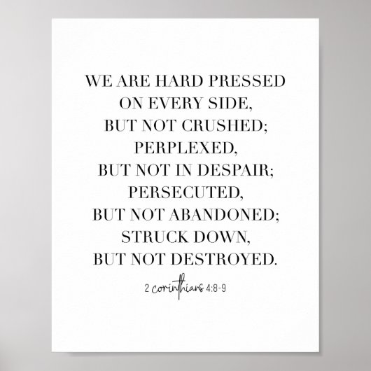 2 Korinthen 4:8-9 Poster (Vorne)