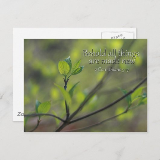 2 Korinthen 5:17 Siehe alles Neue Postkarte (Vorne/Hinten)