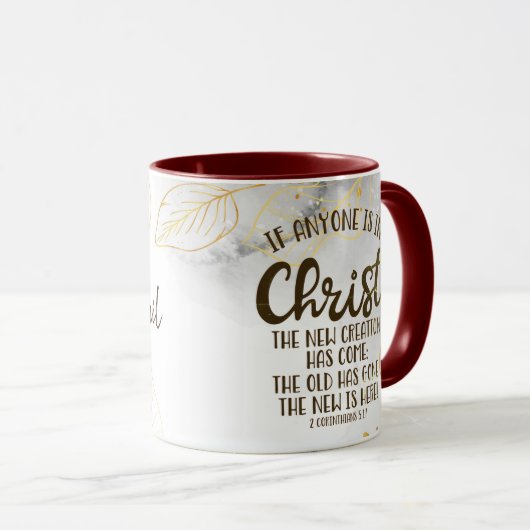 2 Korinthen 5:17 Wenn jemand in Christlicher Tasse (VorderseiteRechts)