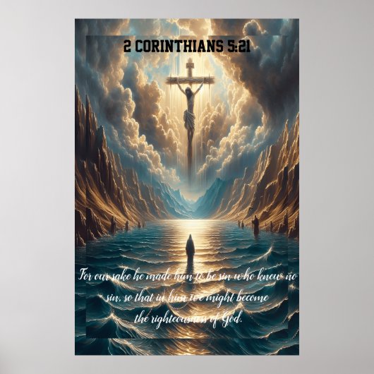 2 Korinthen 5:21 Um unserer Sache willen machte er Poster (Vorne)