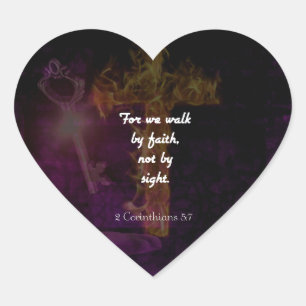 2 Korinthen 5:7 Bibelversatz Zitat über den Glaub Herz-Aufkleber