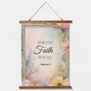 2 Korinthen 5:7 Christliche Bibelverse Kunst, Dich Wandteppich Mit Holzrahmen