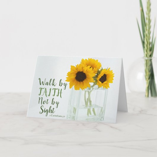 2 Korinthen 5:7 Zu Fuß durch den Glauben nicht dur Karte (Vorderseite)