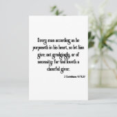 2 Korinthen 9:7 Bibelschrift Flacher Gruß Karte (Stehend Vorderseite)