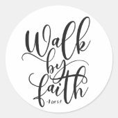 2 Korinthen zu Fuß 5:7 Runder Aufkleber (Vorderseite)
