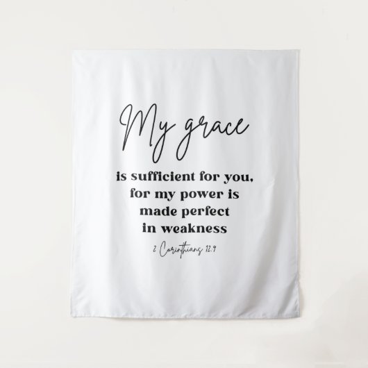 2 Korinther 12:9 Christliche Uni Dorm Wandteppich (Vorderseite)
