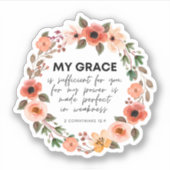 2 Korinther 12:9 Meine Gnade ist ausreichend für S Aufkleber (Vorderseite)