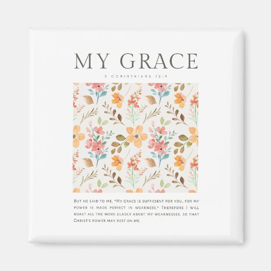 2 Korinther 12:9 Meine Gnade ist ausreichend für S Magnet (Vorne)