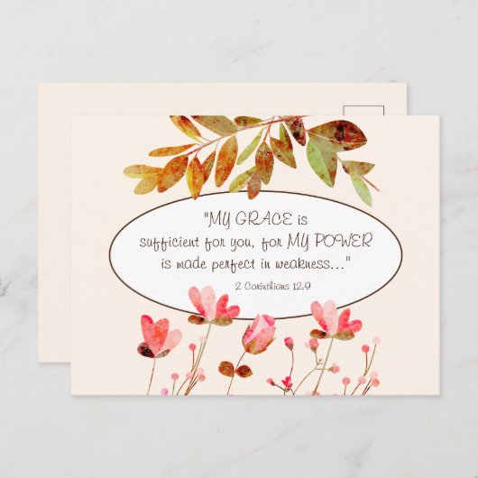 2 Korinther 12:9 MY GRACE ist ausreichend für Sie Postkarte (Vorne/Hinten)