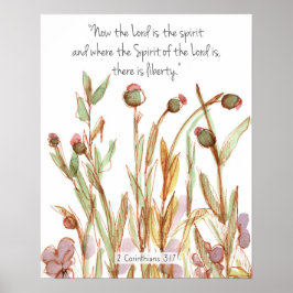 2 Korinther 3,17 Bibel Schrift Wildblumen Poster