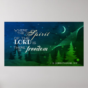 2 Korinther 3:17 ...Es gibt die Freiheit Bible Ver Poster