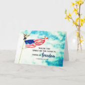 2 Korinther 3:17 Es gibt Freedom USA Flag Karte (Gelbe Blume)